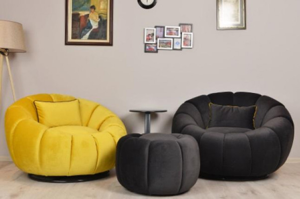 Sessel Farbe schwarz bequem mittelweich Luxuriös für Wohnzimmer Relax Club