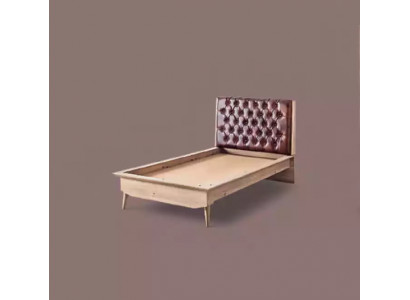 Bett Loft Holz Chesterfield 100x200cm Bettrahmen Gepolstertes Kopfteil
