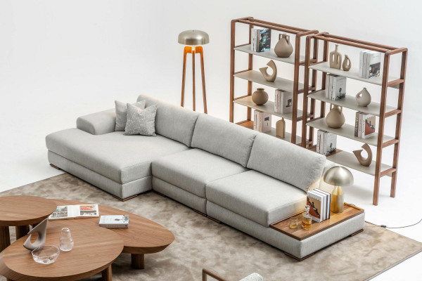 Sofa Couch Polster Möbel Wohnlandschaft Grau Eckgarnitur Weiche Couchen