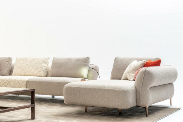 Ecksofa U- Form Beige Luxus Wohnzimmer Modern Polstersofa Neu
