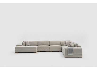 Ecksofa U-Form Wohnzimmer Couch Sofa Design Moderne Möbel 150x425x320