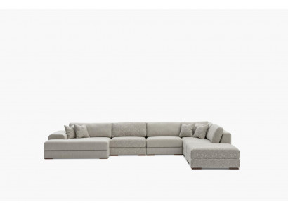 Ecksofa Wohnlandschaft Stoff Big Sofa Couch U Form Polstersofa 150x425x290