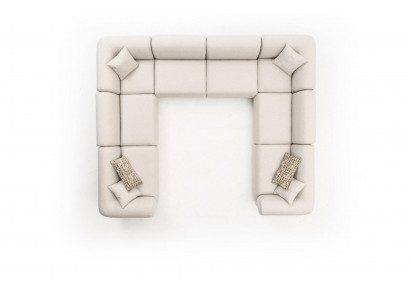 Ecksofa U-Form Wohnzimmer Luxus Stil Modern Design Sofa Couch Wohnlandschaft