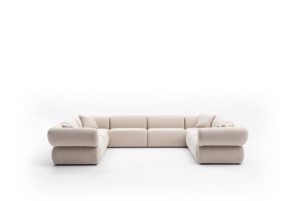 Ecksofa U-Form Wohnzimmer Luxus Stil Modern Design Sofa Couch Wohnlandschaft