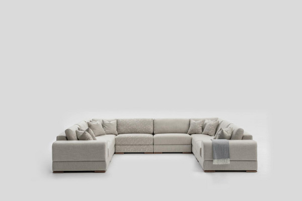 Sofa U Form Modern Design Luxus Wohnzimmer Big Grau Ecksofa Neu