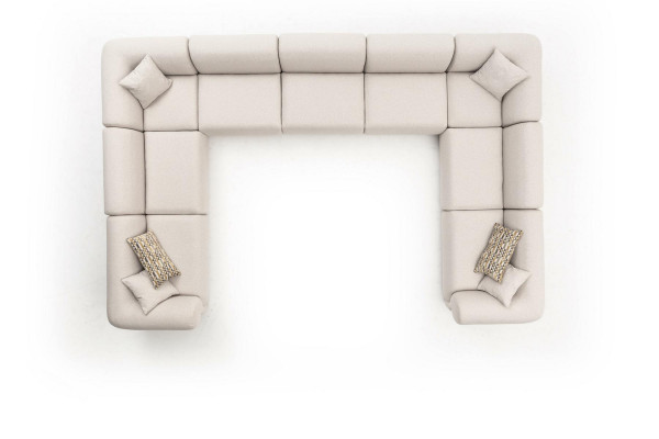 Ecksofa U-Form Luxus Wohnzimmer Stil Modern Polstersofa Textil