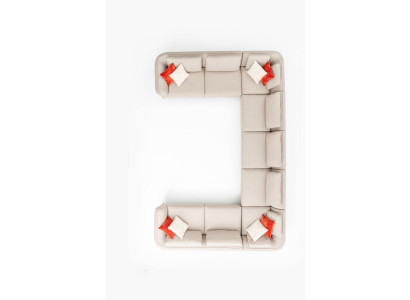 Sofa U- Form Wohnzimmer Ecksofa Beige Polstersofa Design Modern
