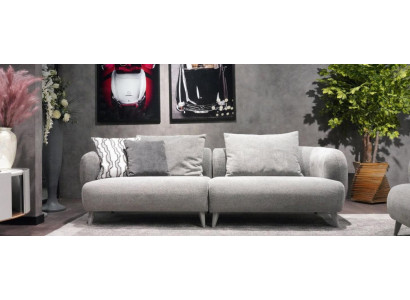 Luxus Sofa 3 - sitzer Design Grau farbe weiche Sofa Polster Textil Big xxl