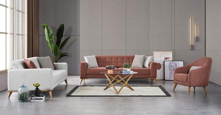 Wohnzimmer set Stilvoll Sofagarnitur 3+3+1 Sitzer Luxus Couchen Sofa Möbel