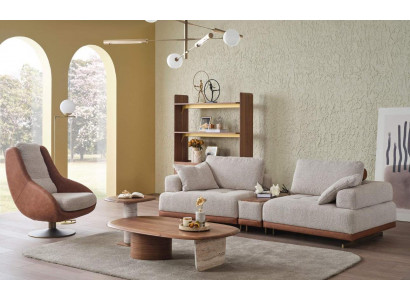 Modern Sofagarnitur 3+1 Sitzer Beige Design Set Wohnzimmer Sofa Couch
