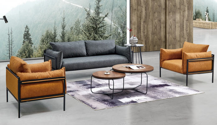 Sofagarnitur Sofa Couch Polster Stoff Garnitur 3+1+1 Komplett Set Garniturern