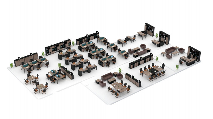 Büro Set Komplettbüro Eckschreibtisch Aktenschränke 2tlg. mit Kabelkanal