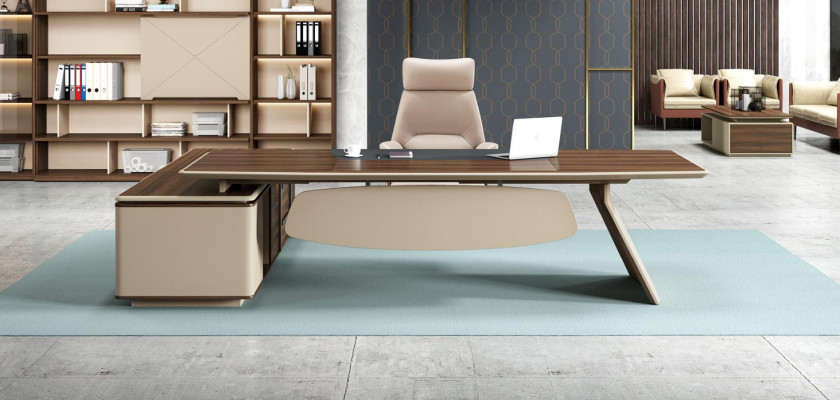 Design Eckschreibtisch Büro Einrichtung Chef Zimmer Möbel Tisch Büromöbel neu