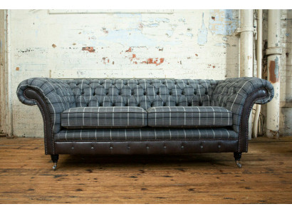 Chesterfield Sofa Dreisitzer Polster Design Couchen Sofas Garnitur Grau