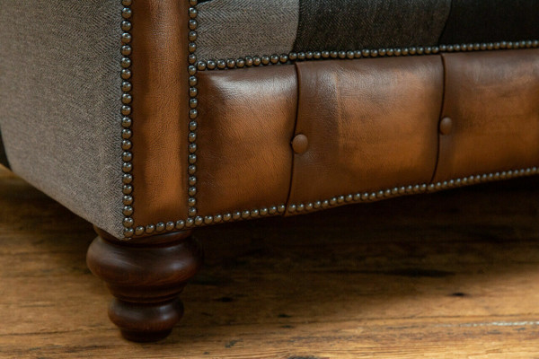 Chesterfield Textil Sofa 3 Sitzer Sofa Polster Sofas Design Luxus Stoffsofas New