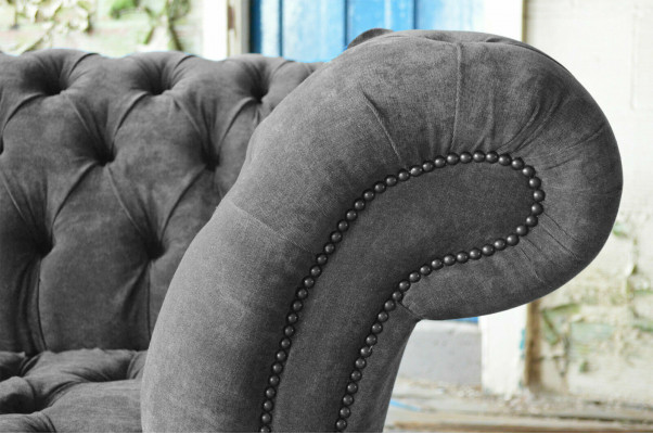 Dreisitzer Chesterfield Graue Couch Polster Sofas Moderne Couchen