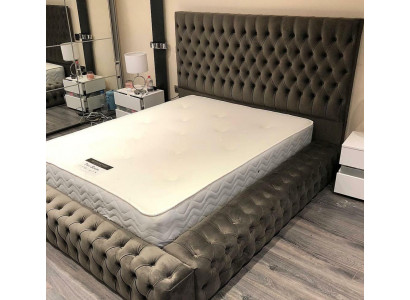 Chesterfield Bett Schlafzimmer Betten Textil 180x200cm Samt Big Hotel Betten Neu
