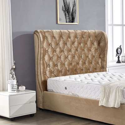 Beiges Chesterfield Polsterbett Luxus Schlafzimmer Design Betten