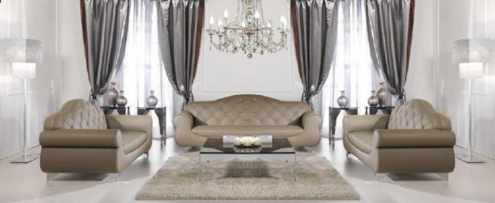 Beige Sofagarnitur Chesterfield Sofas Polster 3+1+1 Set Garnitur