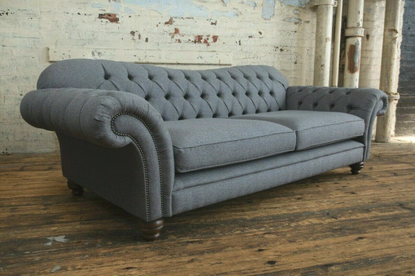 Sofa 4 Sitzer Couch design Chesterfield Sitz Garnitur Leder Textil Polster Neu