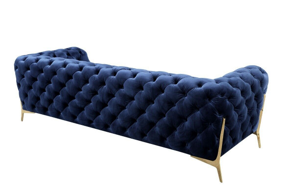 Chesterfield 3 Sitz Couch Polster Drei Sitzer Design Couchen Textil Stoff Italy