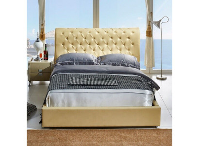 Beige Chesterfield Bett Design Schlafzimmer Englisches Betten Textil Polster