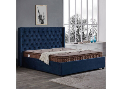 Royales Blaues Schlafzimmer Bett Polster Doppelbetten Chesterfield Design