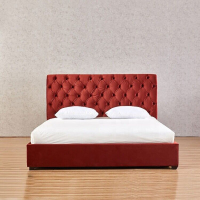 Royal-rotes Schlafzimmer Chesterfield Doppelbett Polsterbetten Luxus Design