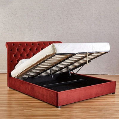 Royal-rotes Schlafzimmer Chesterfield Doppelbett Polsterbetten Luxus Design