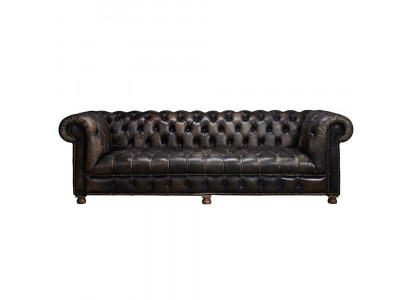 Klassische Chesterfield Couch Schwarz Englische Wohnzimmer Couchen