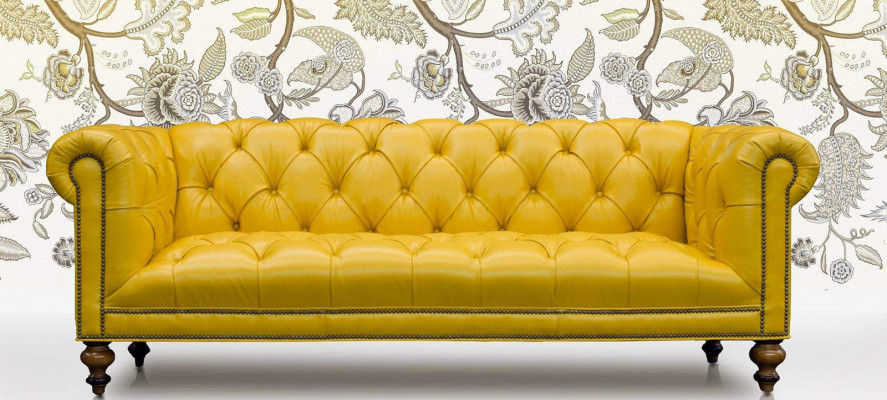 Brauner Chesterfield 3 Sitzer Sofa Ledersofa Couch Polster Möbel