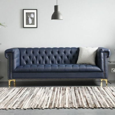 Englische Stil Möbel Chesterfield Drei Sitzer Couch Pink Turkis 3er Blau Sofa