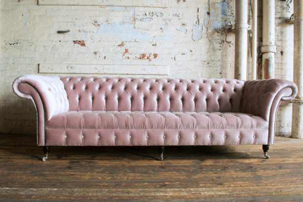 Chesterfield Couch xxl big sofa couchen samt leder textil polster 4 sitzer neu