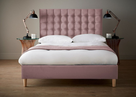 Pinkes Designer Chesterfield Doppelbett Designer Schlafzimmer Bett