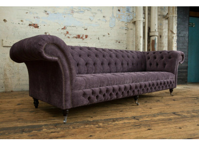 Klassische Chesterfield Sofa 4 Sitzer Sofas Polster Couchen Leder Braun Design