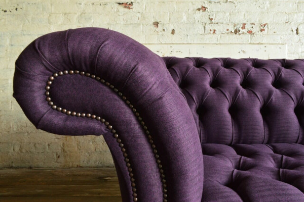 Moderner Lila Chesterfield Dreisitzer Wohnzimmer 3-er Sofa