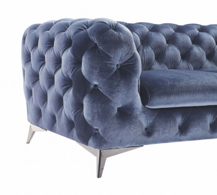 Blaue Chesterfield Couch Polster Garnitur Textil 2+2 designer Möbel