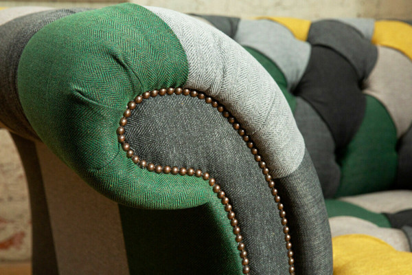 Bunter Chesterfield Einsitzer Moderner Wohnzimmer Sessel