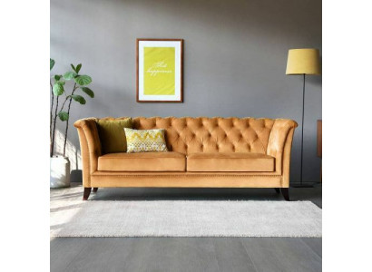 Oranger Chesterfield 3-Sitzer Modernes Wohnzimmer Luxus Sofa