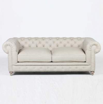 Weißer Chesterfield Luxus Dreisitzer Moderner 3-er Wohnzimmer Couch