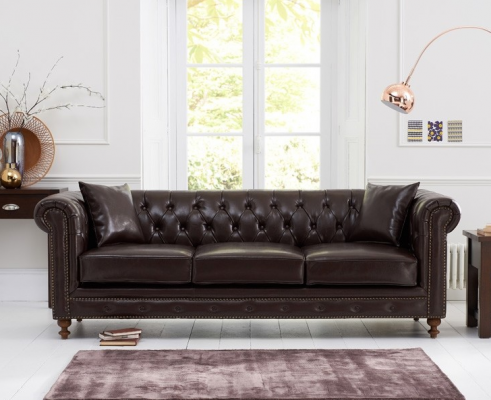 Chesterfield Sofa Couch Polster Stoff Leder Couchen Polster Garnitur 3 Sitzer