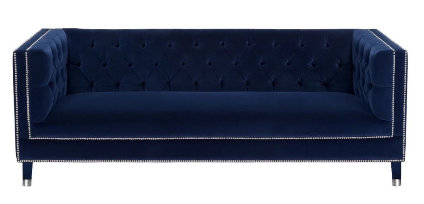 Luxus Schwarze Stoffcouch Samt Dreisitzer Polster Möbel Hotel Wohnzimmer Praxis