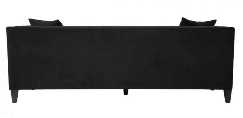 Luxus Schwarze Stoffcouch Dreisitzer Polster Möbel Hotel Wohnzimmer Praxis Samt