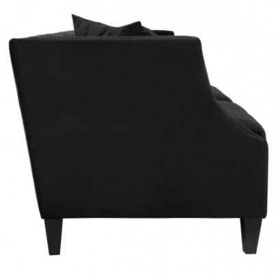 Luxus Schwarze Stoffcouch Dreisitzer Polster Möbel Hotel Wohnzimmer Praxis Samt