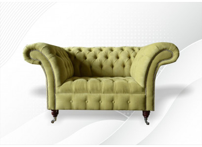 Chesterfield Sofa Couch Polster Garnitur 1,5 er Sofas Klassisch Einsitzer