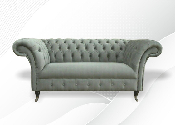 Chesterfield Sofa Couch Polster Sofas Klassischer 2Sitzer Leder Stoff Textil Neu