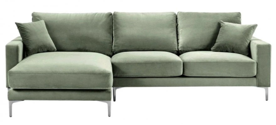 Salbeigrün Ecksofa Stoff Design Couchen Polster Sofa Sofas Neu Grün Wohnzimmer