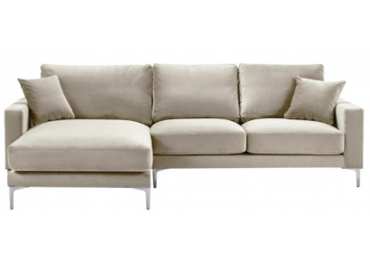 Loft Sofa Luxus Eckcouch Möbel Eckgarnitur Samt Couchen sofas beige Wohnzimmer