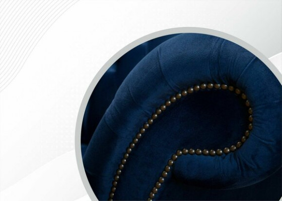 Design Chesterfield Sofagarnitur 2 Sitzer Couch Textil Blau Polster Sofas Blaue