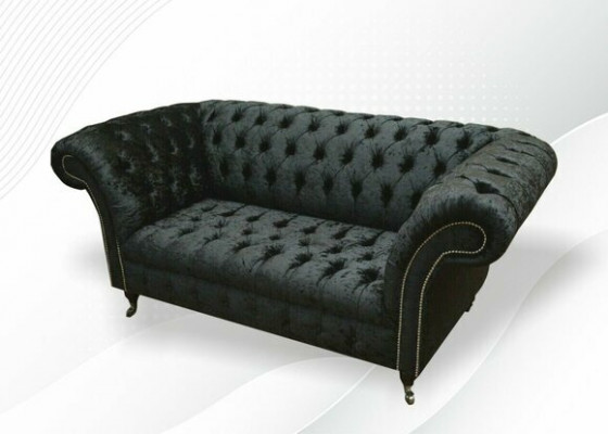 Chesterfield Samt Club Couch Polster 2 Sitzer design Textil Sofas Couchen